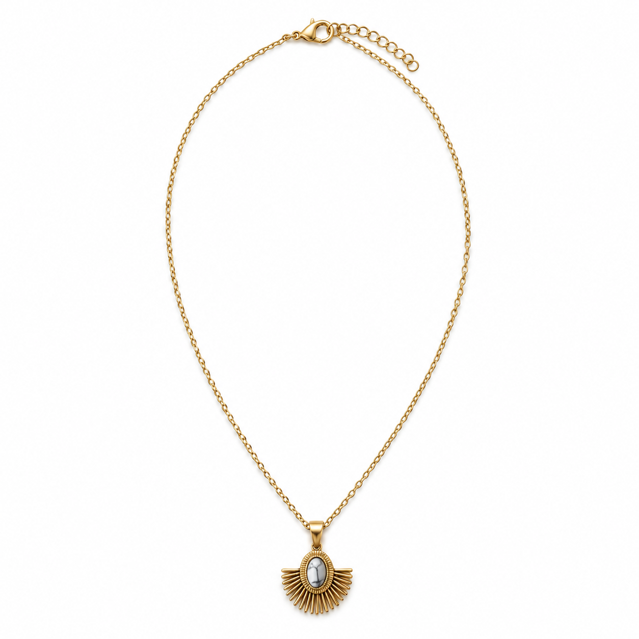 COLLAR ABANICO BLANCO ACERO