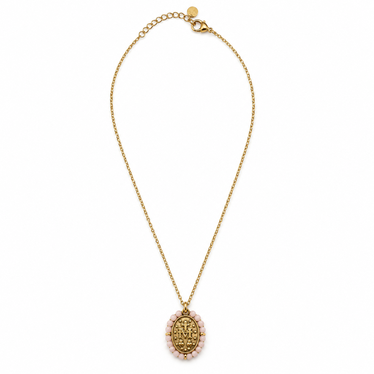 COLLAR VIRGEN ROSA ACERO