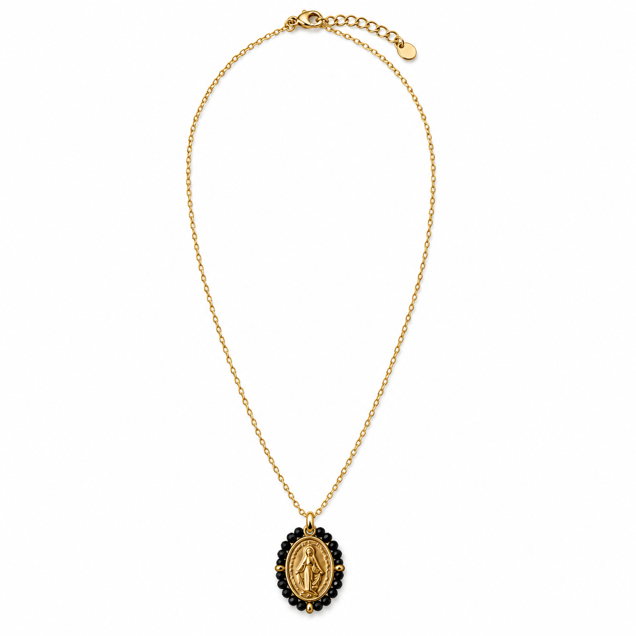 COLLAR VIRGEN NEGRO ACERO