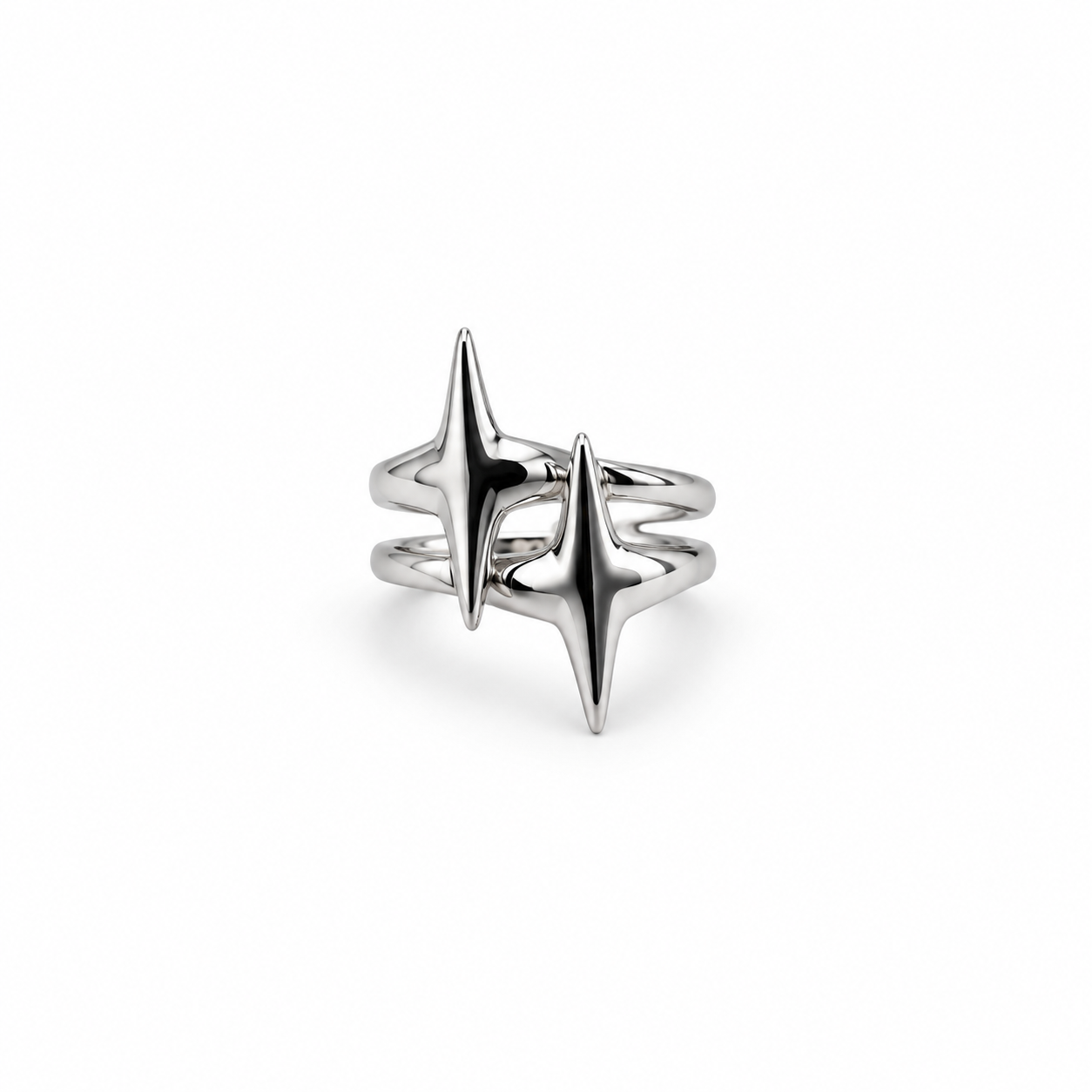ANILLO DOBLE STAR SILVER