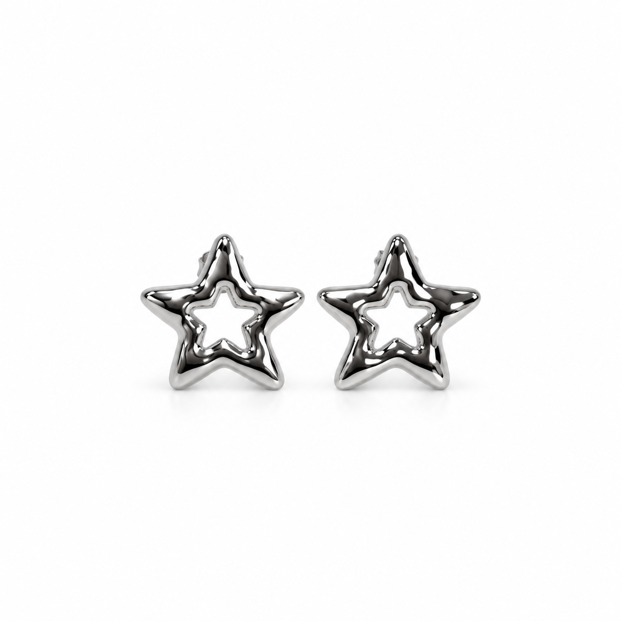 PENDIENTES PUFFY STAR SILVER