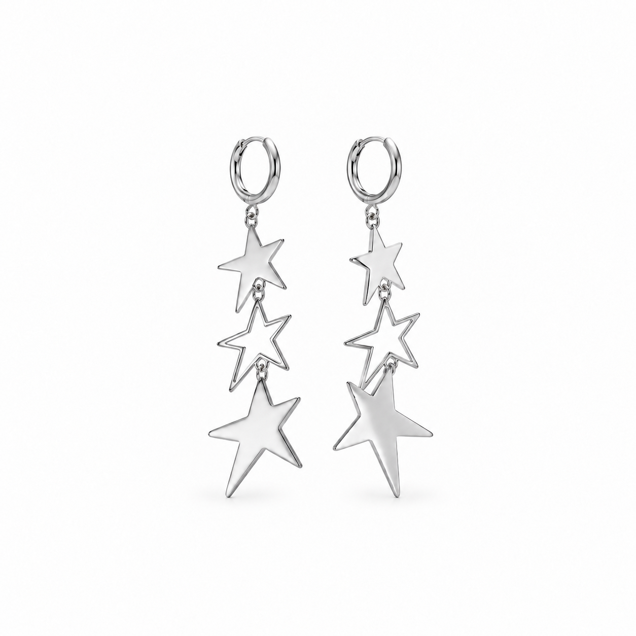 PENDIENTES TRIPLE STAR SILVER