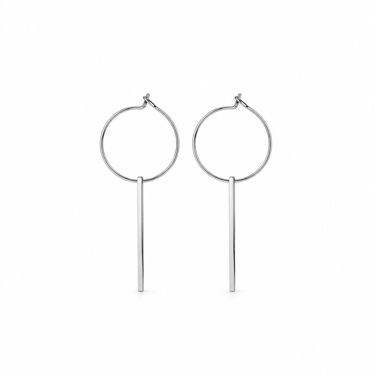 PENDIENTES CIRCLE STICK SILVER