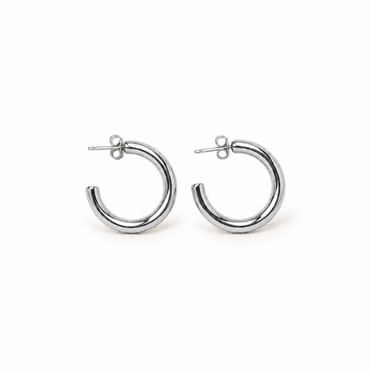 PENDIENTES CLASSIC HOOPS SILVER