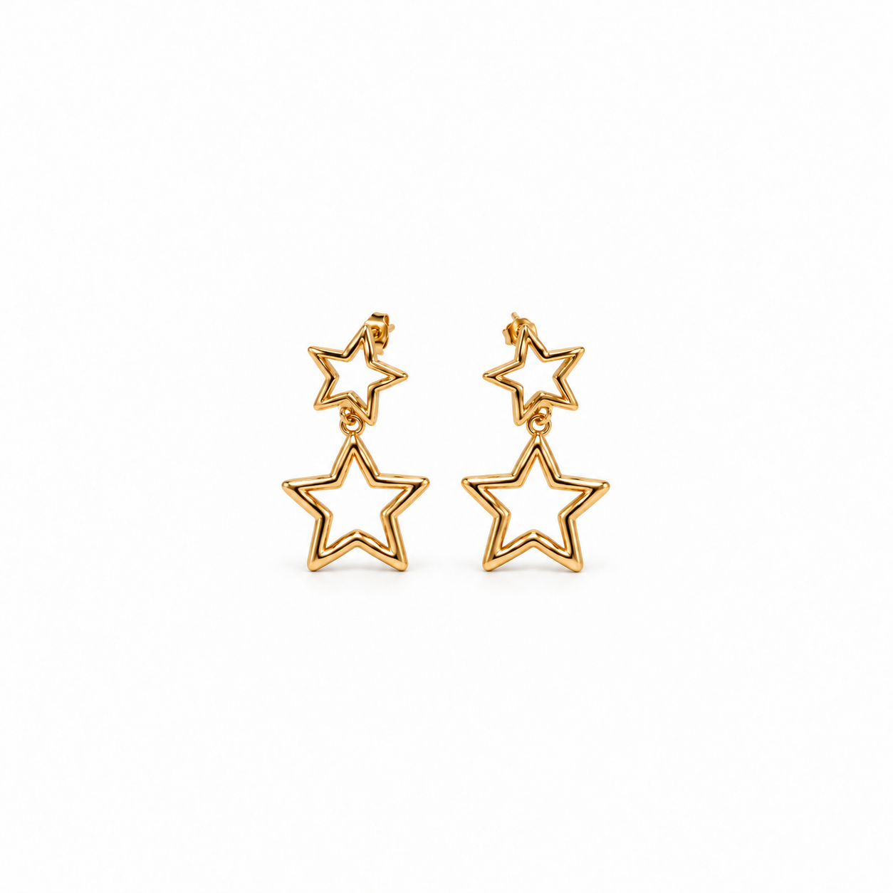 PENDIENTES DOUBLE STAR GOLD