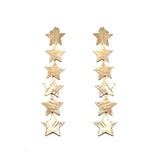 PENDIENTES ALARGADOS X6 ESTRELLAS RUGOSAS