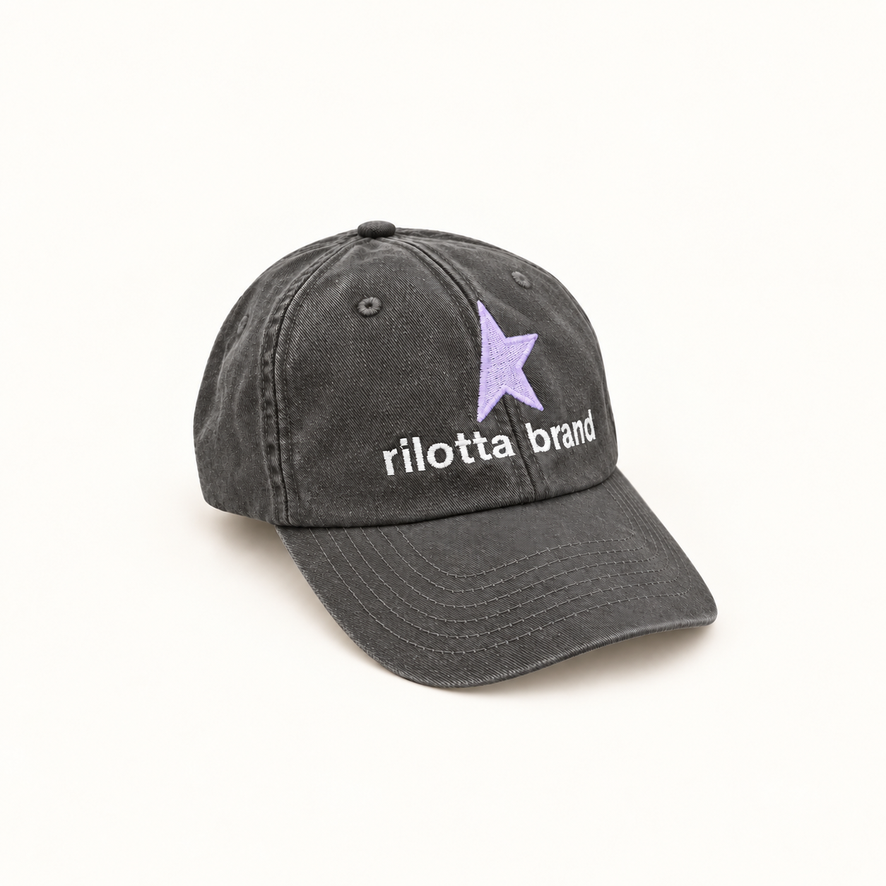 GORRA GRIS ANTRACITA MEDIA ESTRELLA MALVA