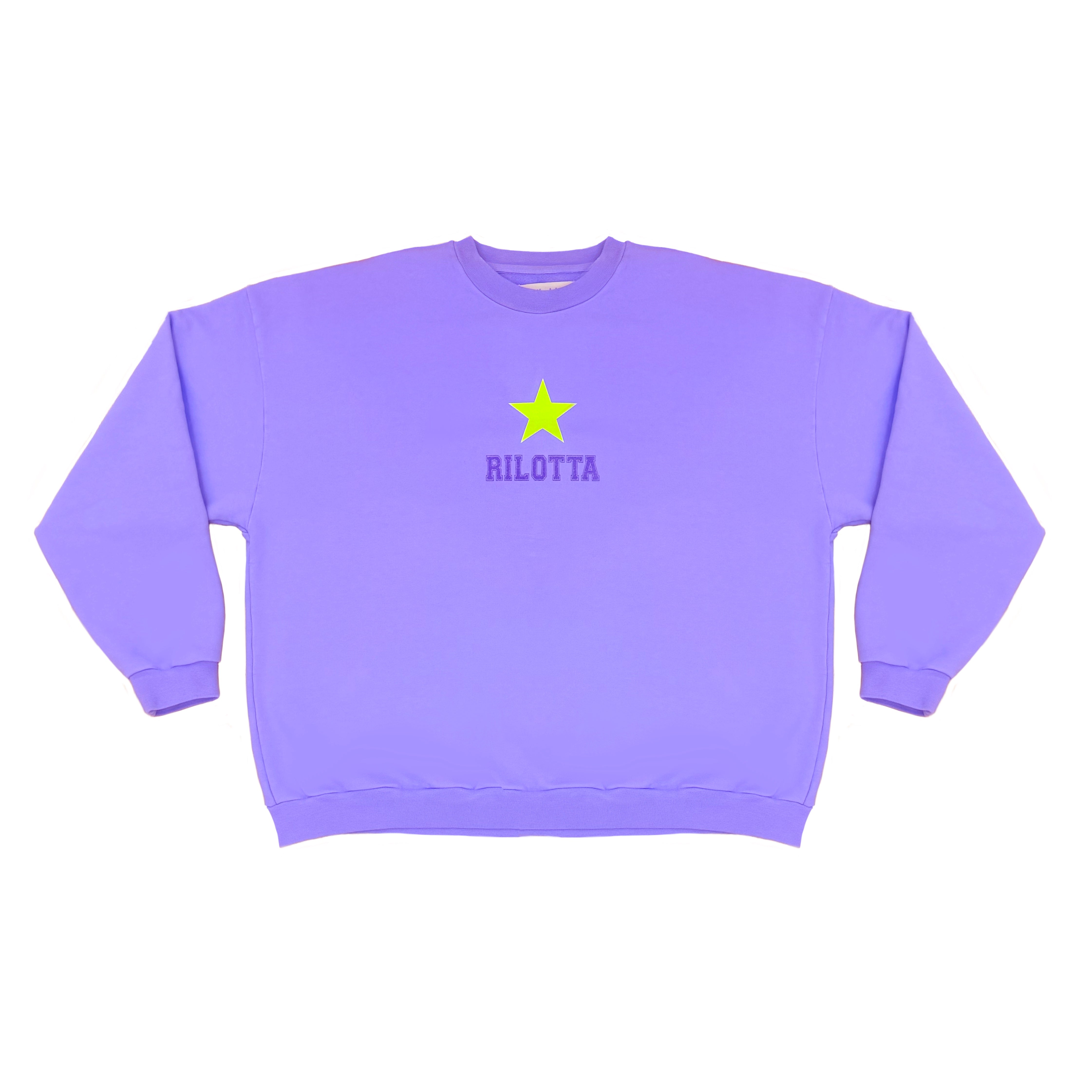 SUDADERA STAR GLITTER MALVA CON AMARILLO FLUOR