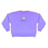 SUDADERA STAR GLITTER MALVA CON AMARILLO FLUOR