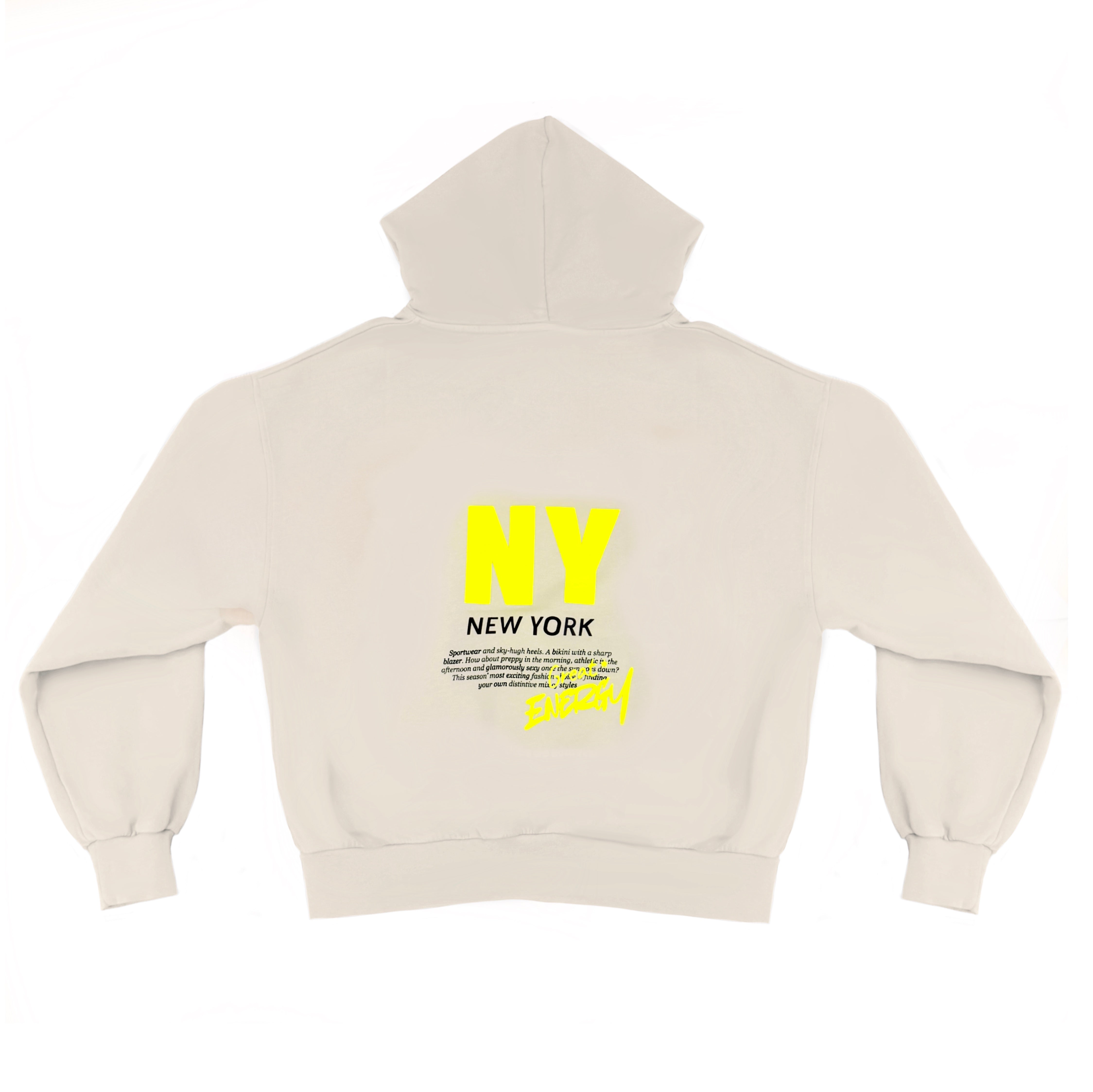 HOODIE NEW YORK BEIGE AMARILLO FLUOR