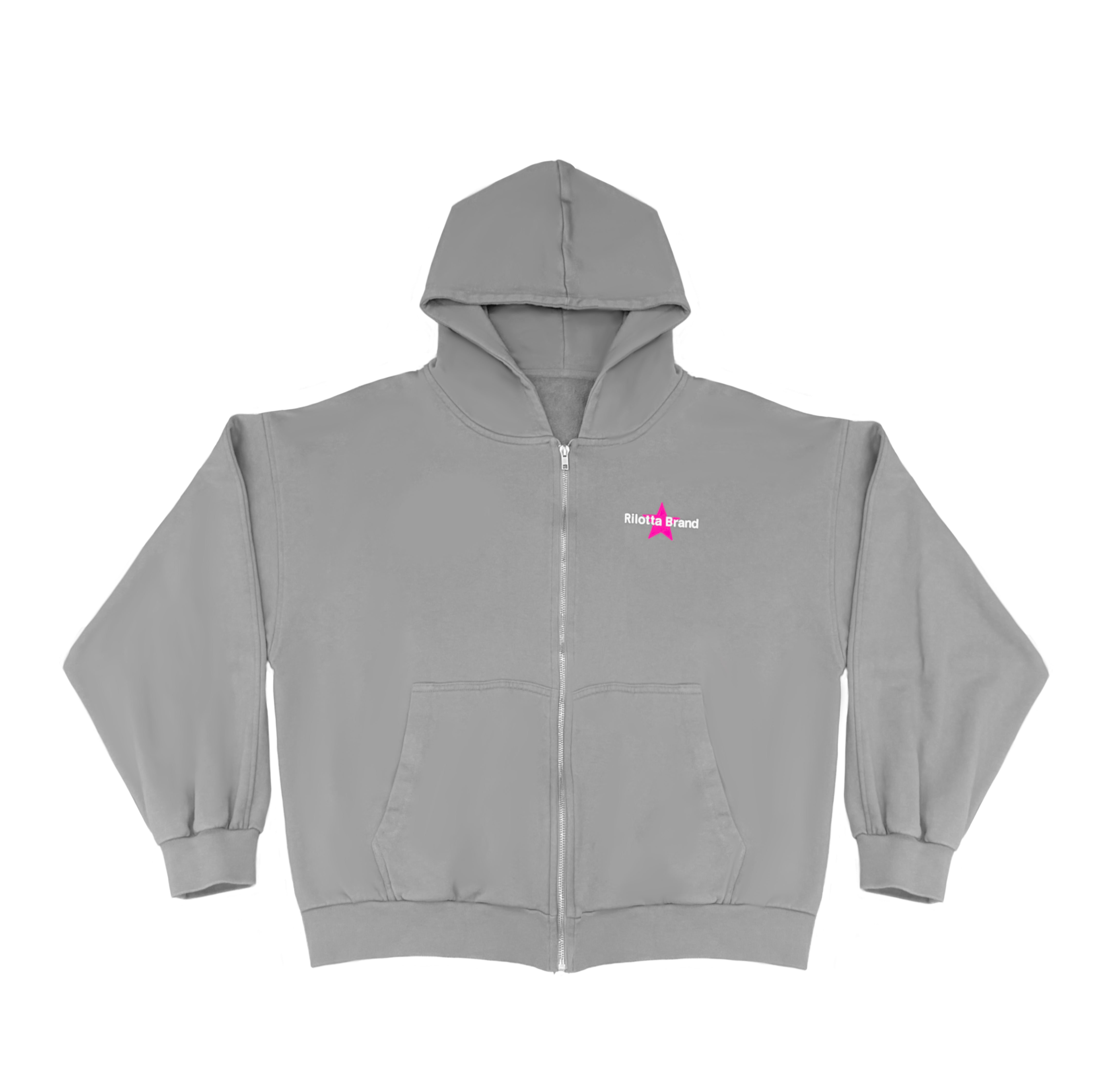 HOODIE ZIPPER MUSIC GRIS ROSA FLUOR