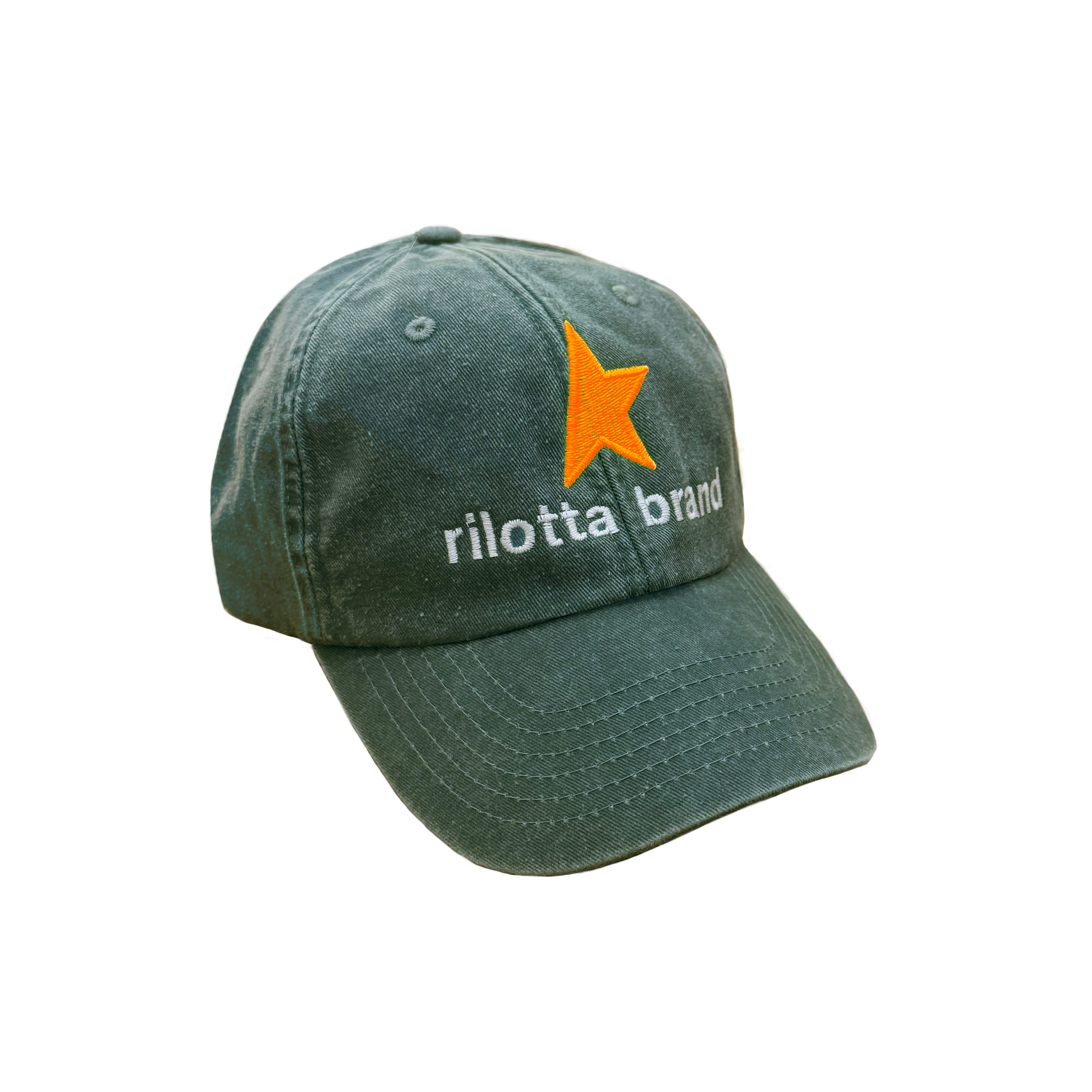 GORRA VERDE OSCURA MEDIA ESTRELLA NARANJA FLÚOR