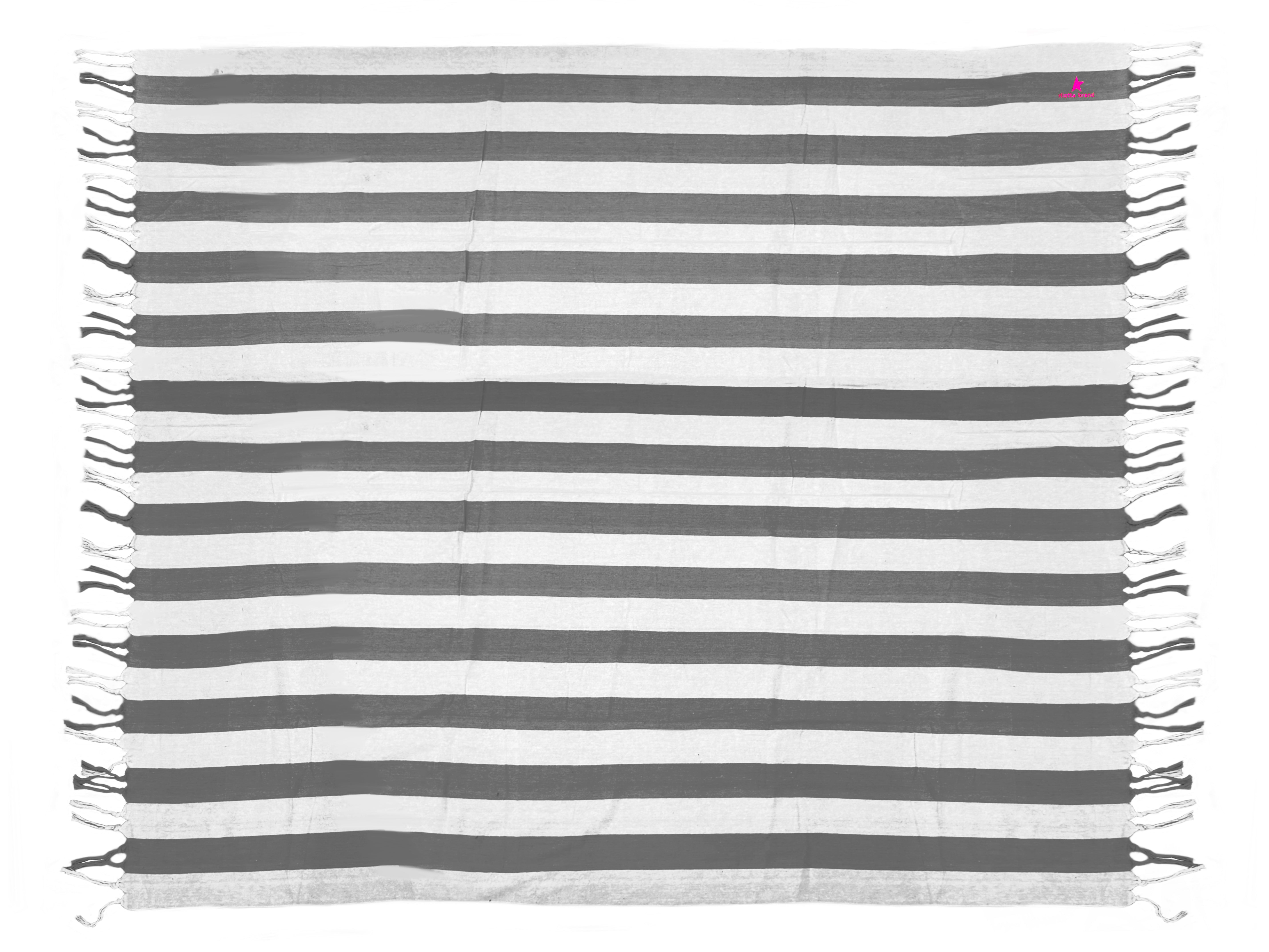 TOALLA PLAYA XXL GRIS LOGO ROSA FLUOR