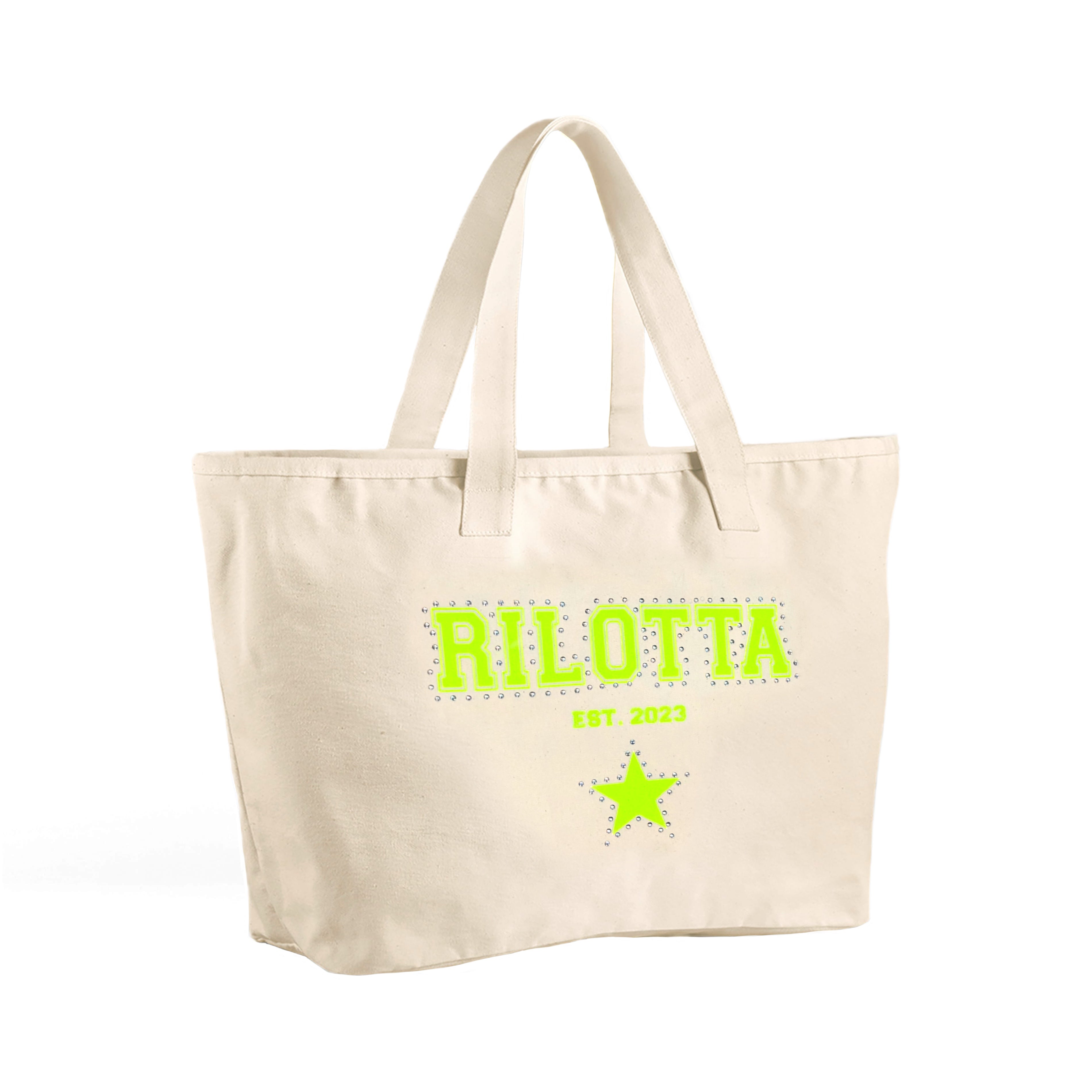 BOLSO PLAYA CREMALLERA NATURAL TACHAS