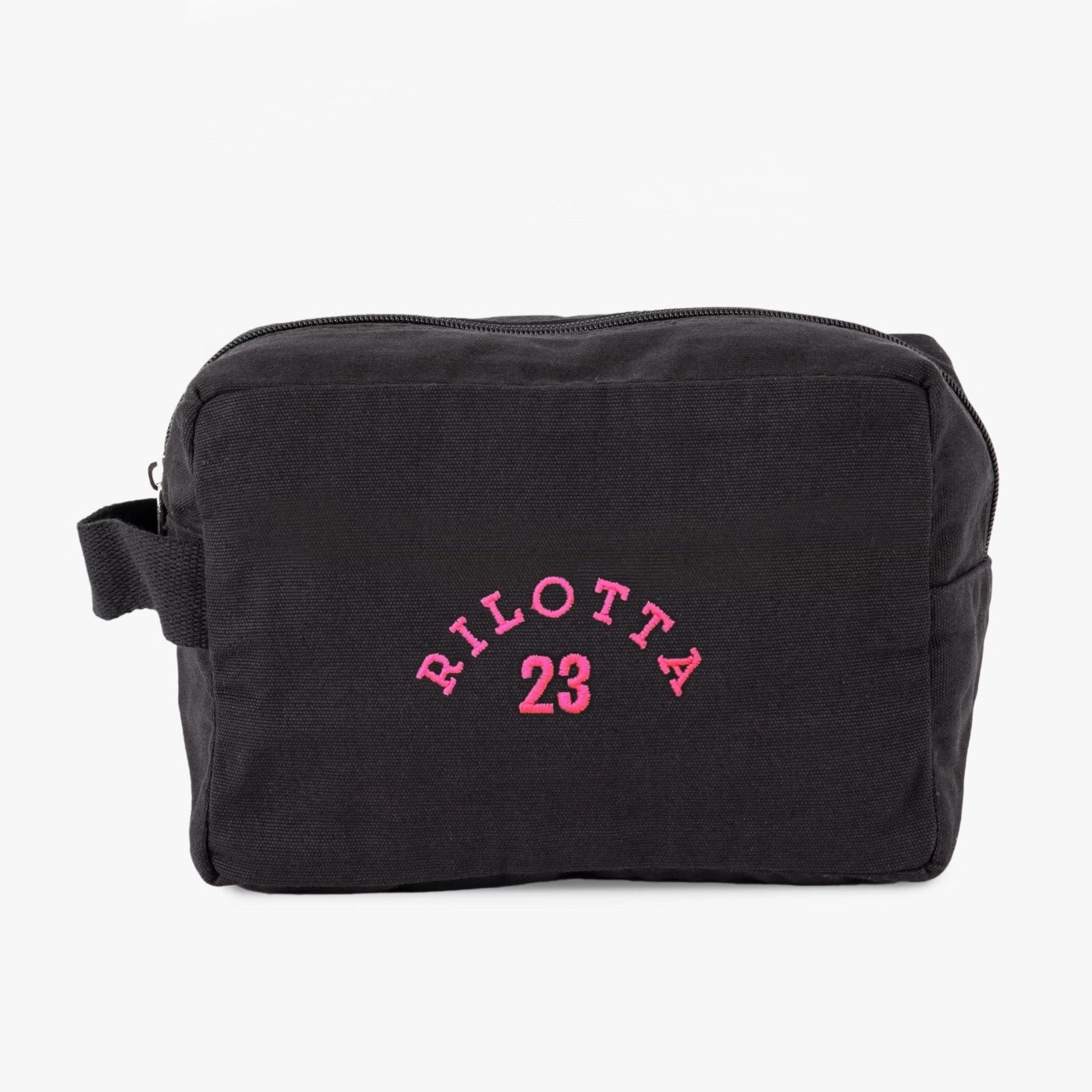 ESTUCHE NEGRO RILOTTA 23 LOGO ROSA FLUOR