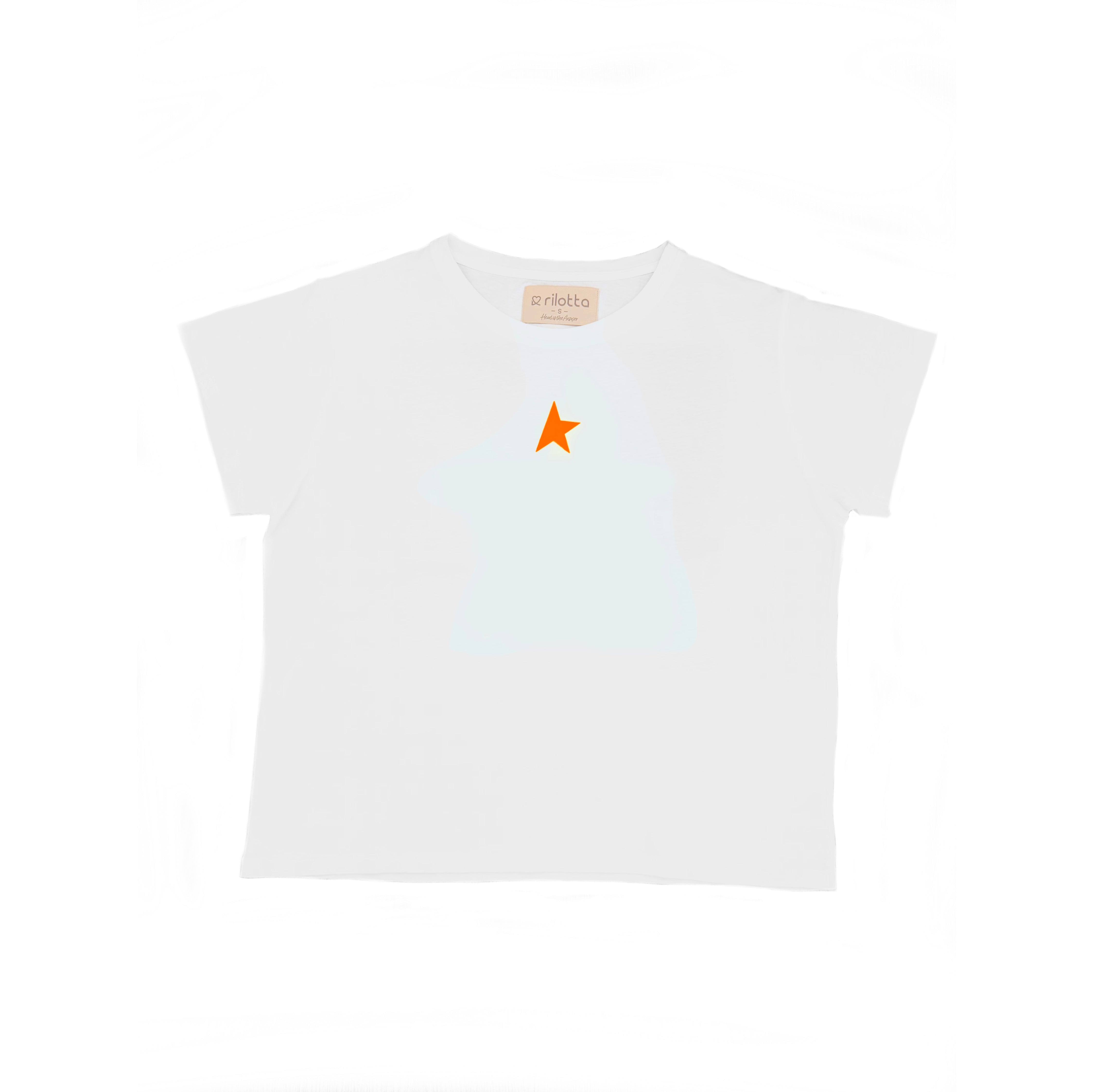 CAMISETA RILOTTA NARANJA FLÚOR BLANCA
