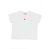 CAMISETA RILOTTA NARANJA FLÚOR BLANCA