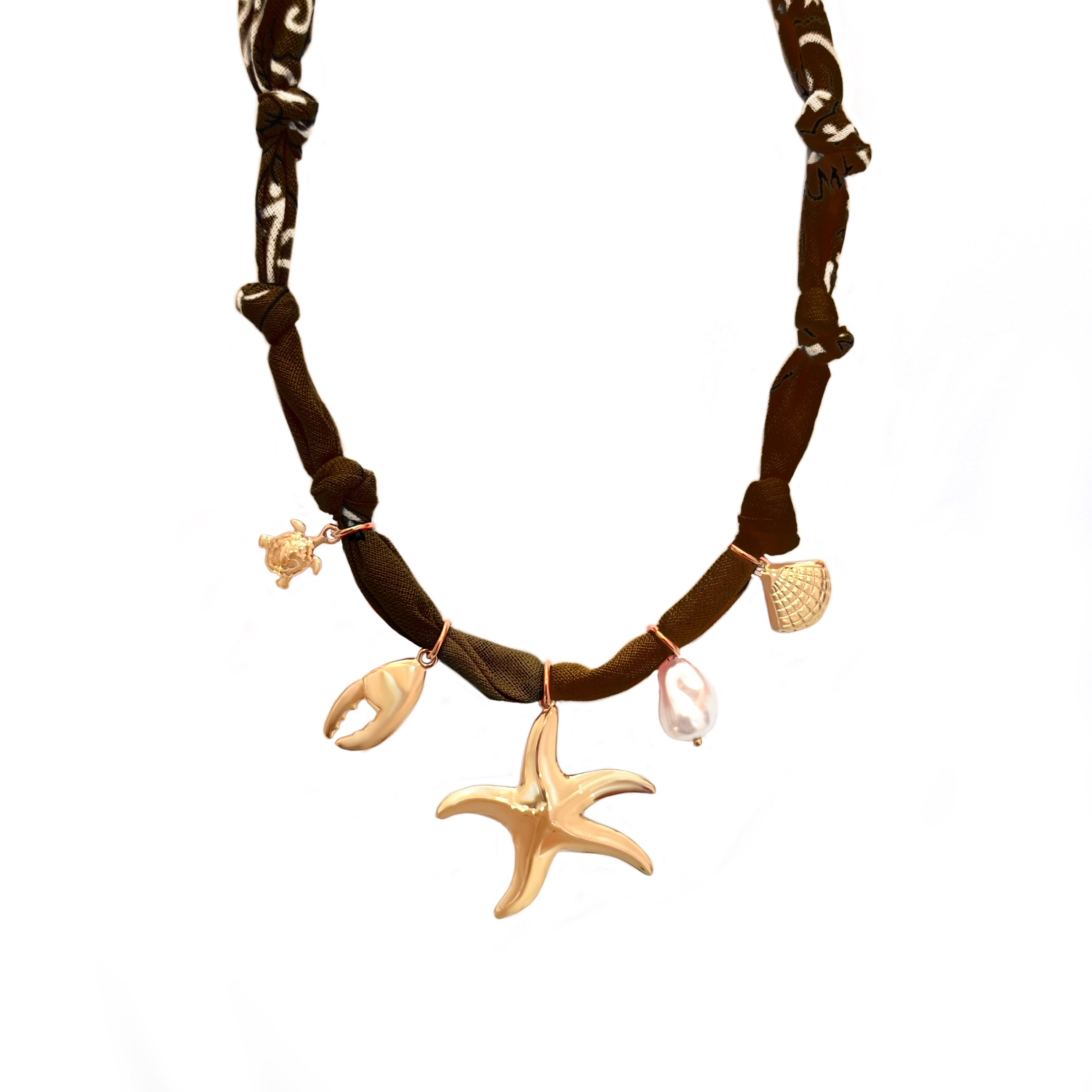 COLLAR PAÑUELO MARRON