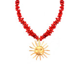 COLLAR PIEDRAS ROJO SOL DORADO