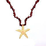 COLLAR PIEDRAS VINO ESTRELLA DORADA