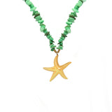 COLLAR PIEDRAS VERDES ESTRELLA DORADA