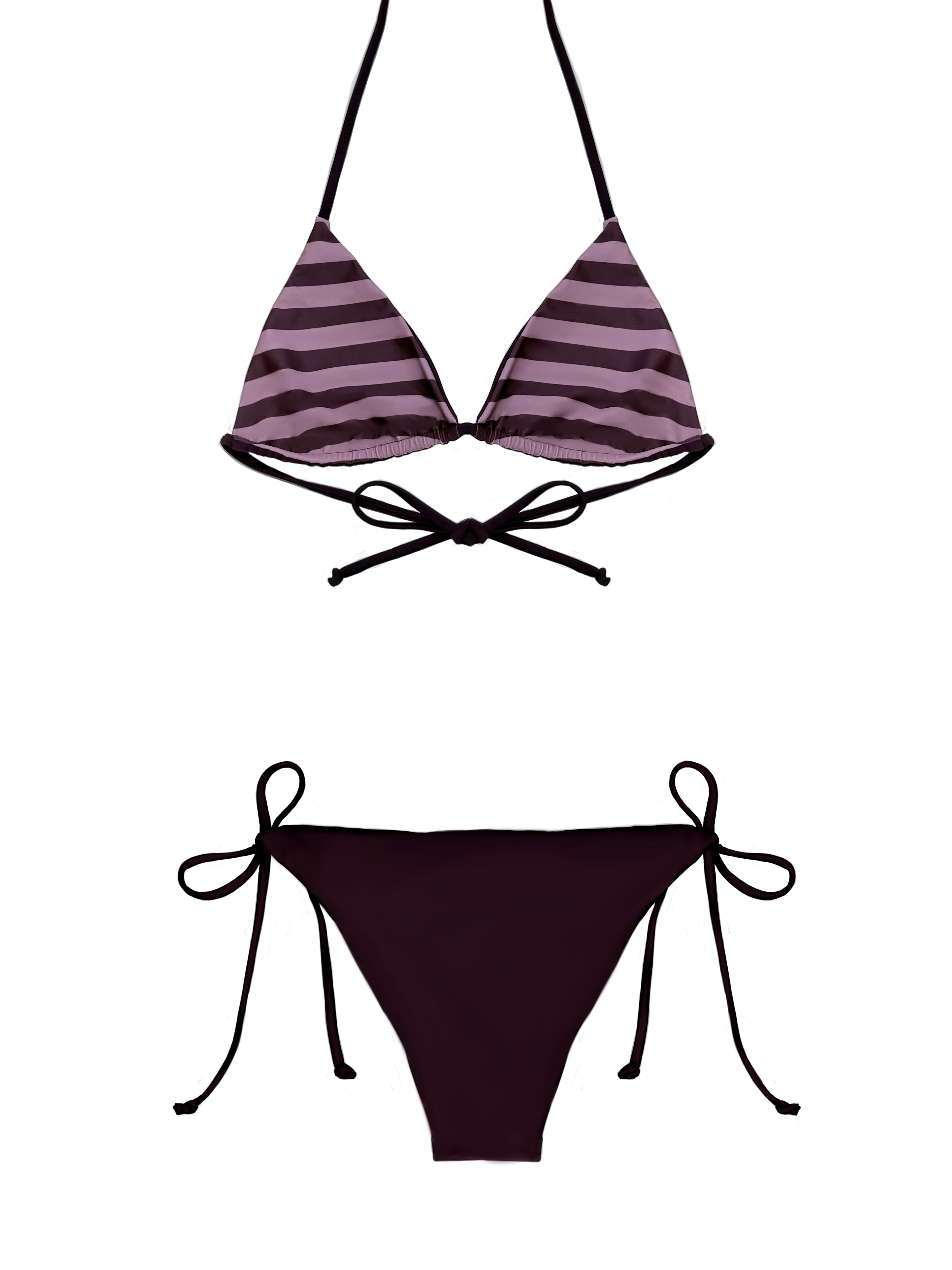 BIKINI PORTO REVERSIBLE RAYAS ROSA / BOURDEOS