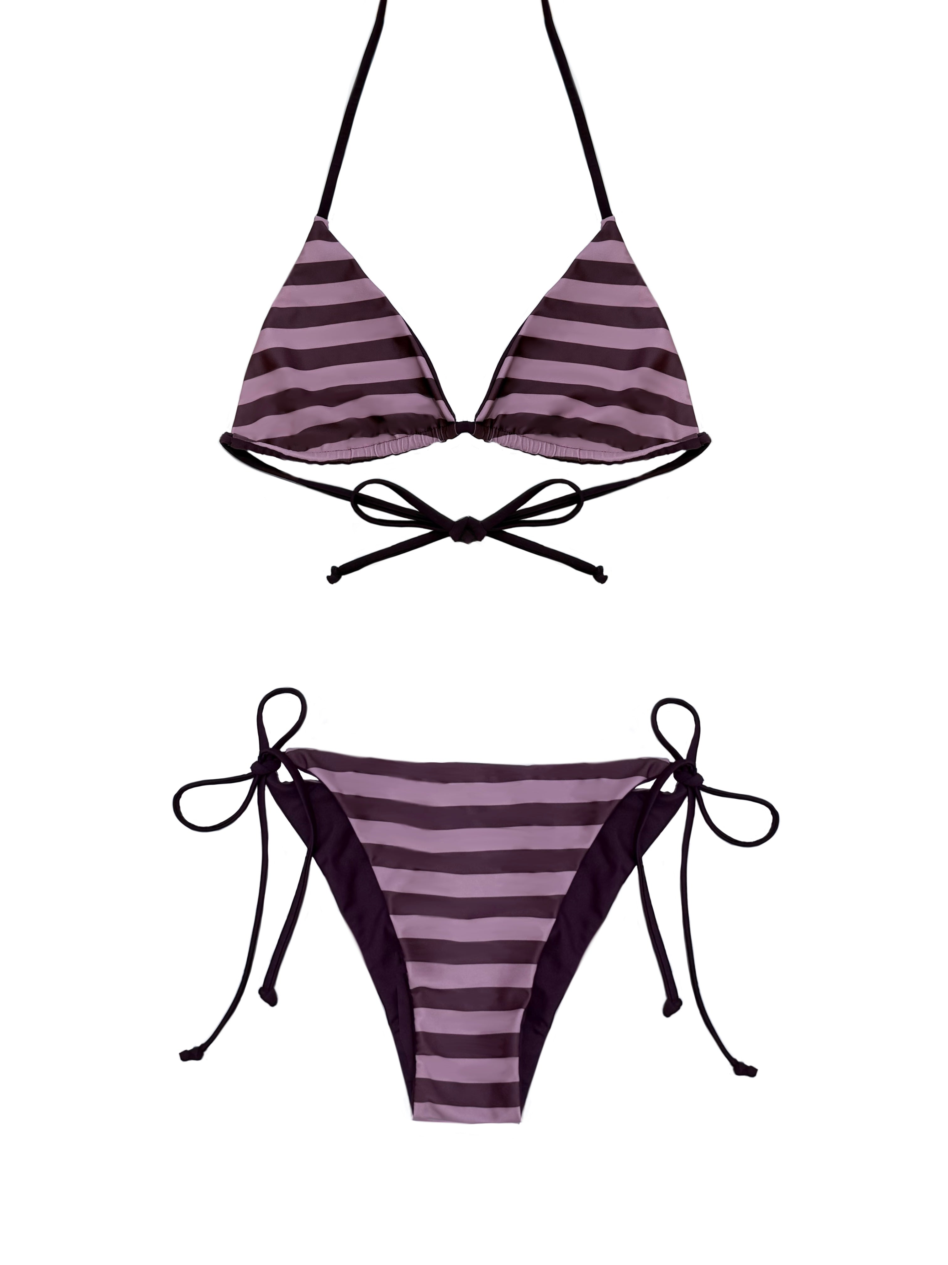 BIKINI PORTO REVERSIBLE RAYAS ROSA / BOURDEOS