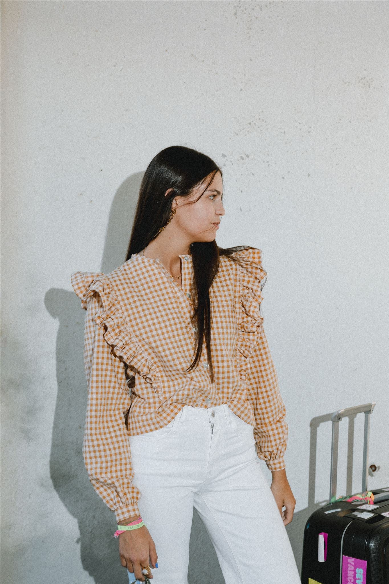 BLUSA CASILDA VICHY MOSTAZA