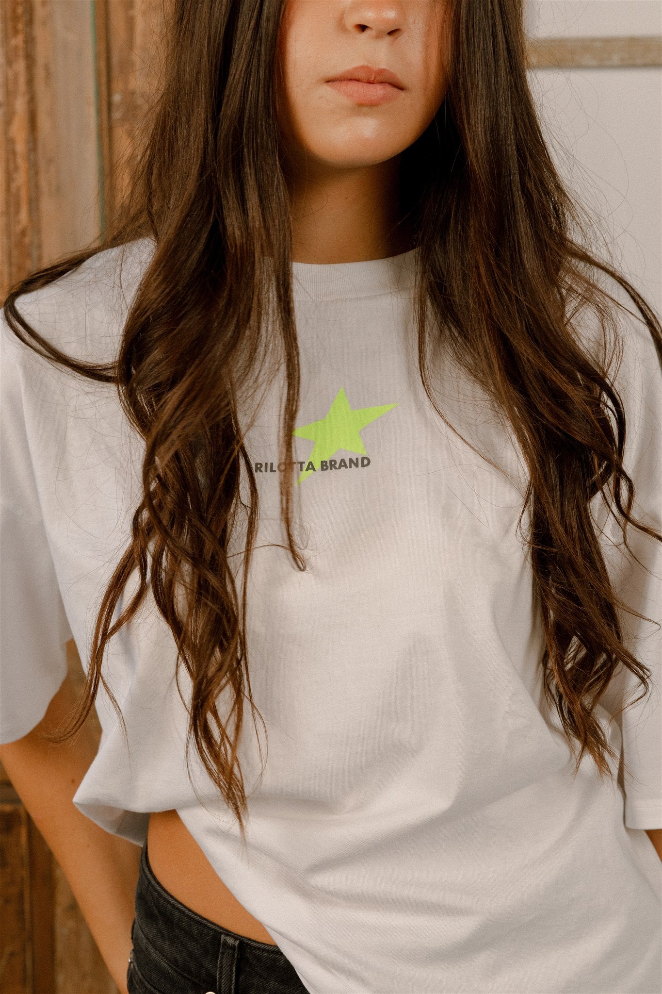 CAMISETA LIVE SIMPLY  STAR LIMA OVERSIZE