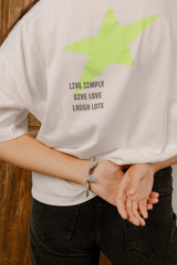CAMISETA LIVE SIMPLY  STAR LIMA OVERSIZE
