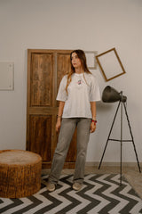 CAMISETA NO RISK NO STORY BLANCA OVERSIZE