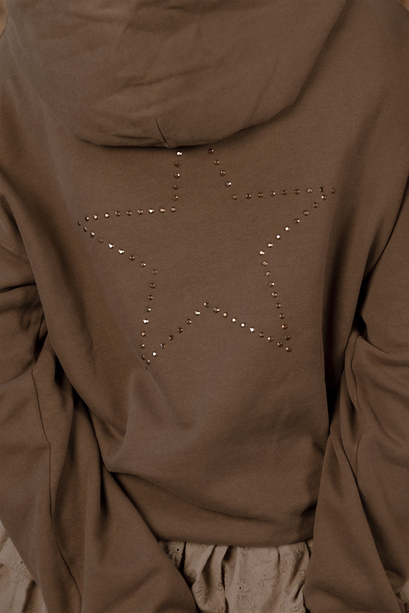 HOODIE RILOTTA STRASS STAR MARRÓN