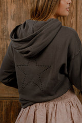 HOODIE RILOTTA  STRASS STAR GRIS