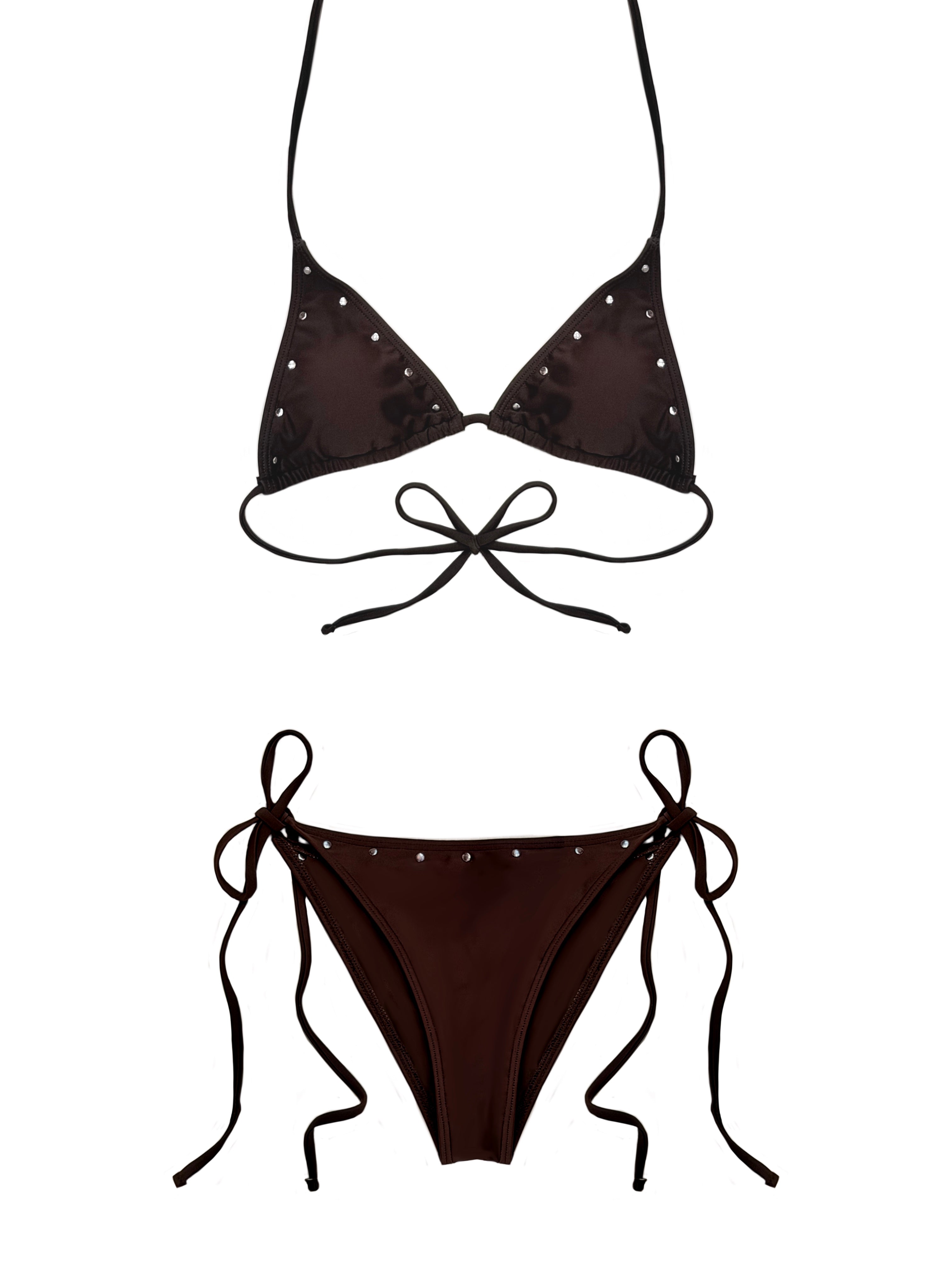 BIKINI AMALFI TACHAS MARRÓN