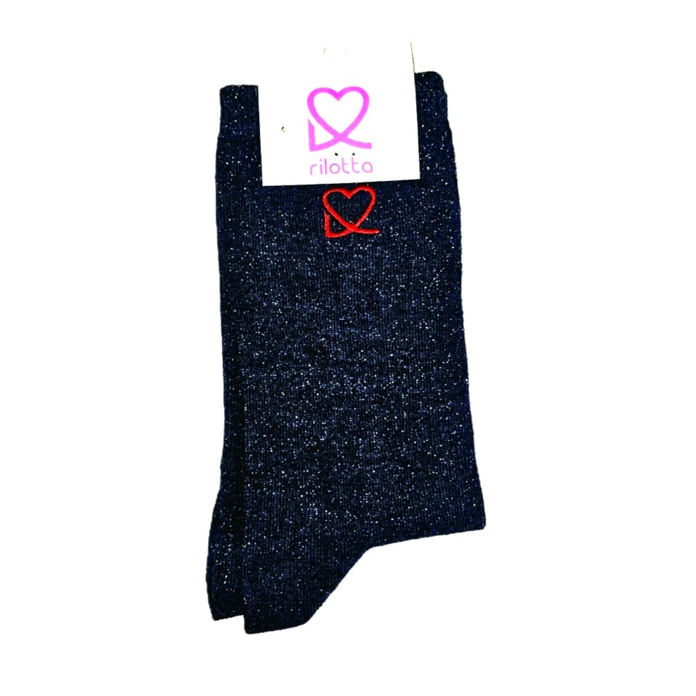 CALCETÍN BRILLO AZUL ❤️ ROJO