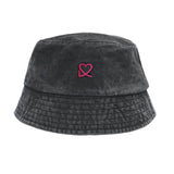 GORRO DENIM NEGRO LOGO ROSA FLÚOR