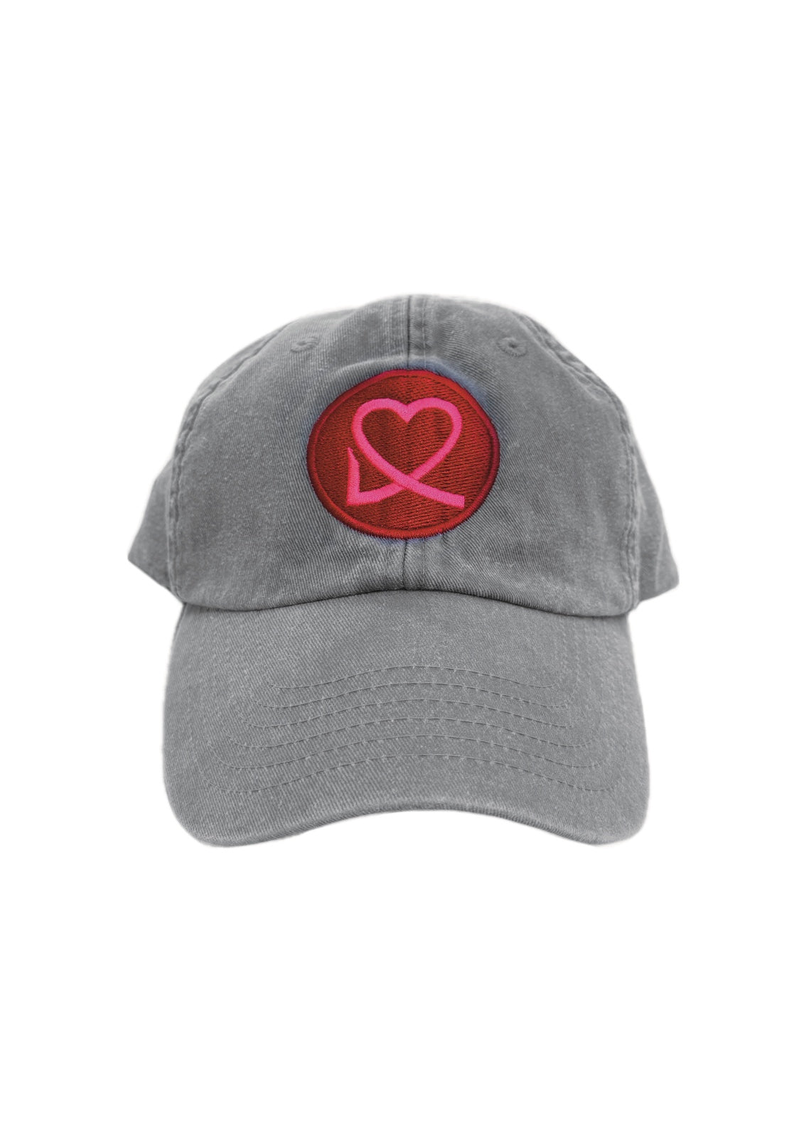 GORRA GRIS PARCHE CORAZÓN ROJO