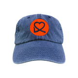 GORRA PARCHE CORAZÓN AZUL CON NARANJA