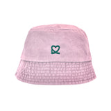 GORRO DENIM  ROSA LOGO VERDE