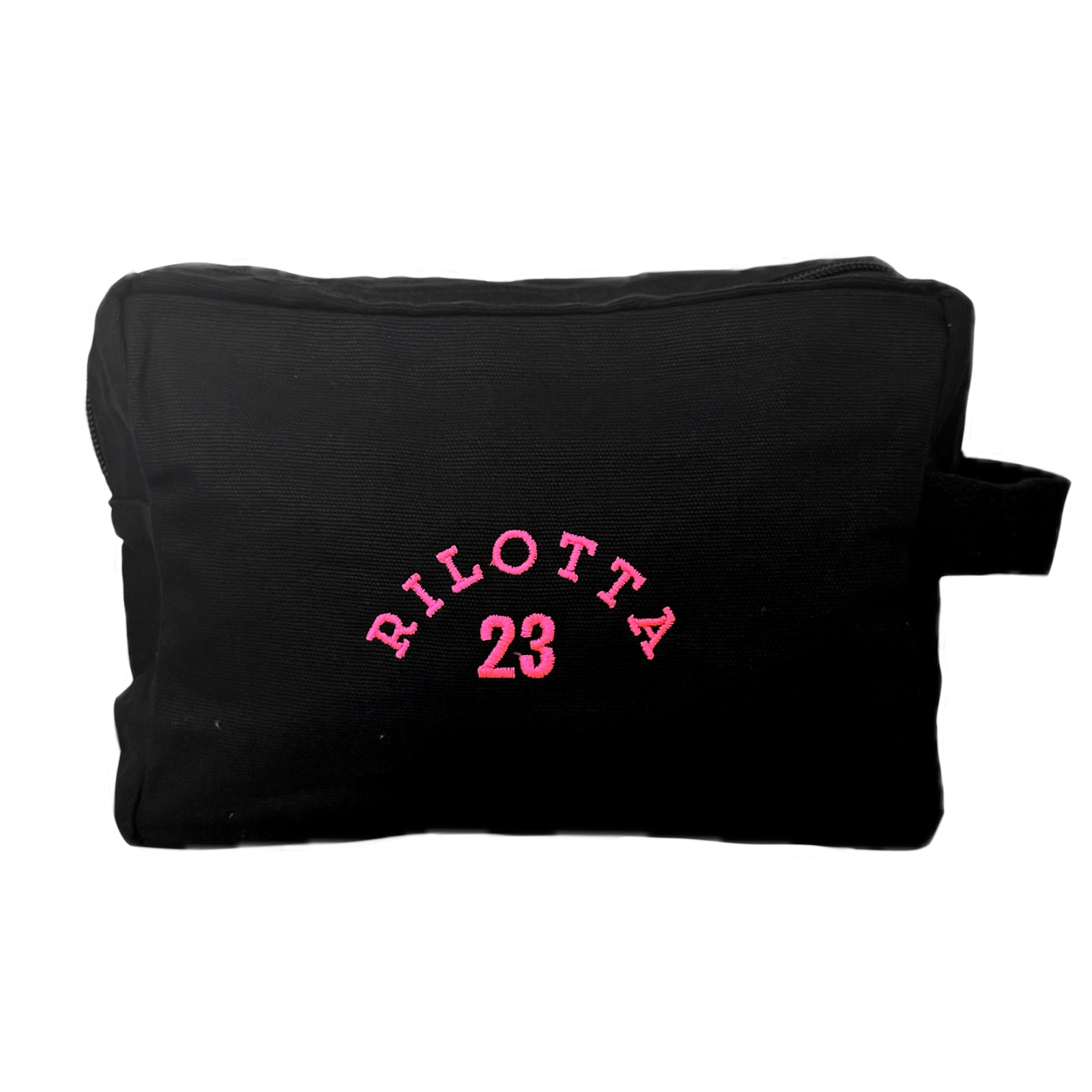 ESTUCHE NEGRO RILOTTA 23 LOGO ROSA FLUOR