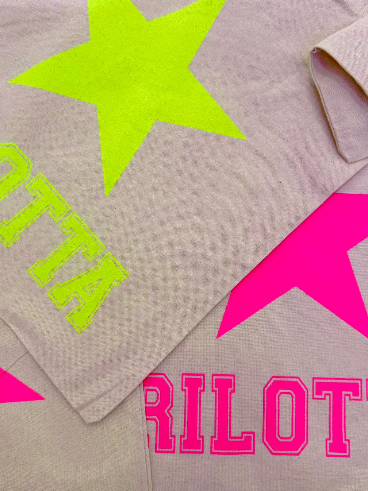 BOLSA TOTE ESTRELLA ROSA FLUOR