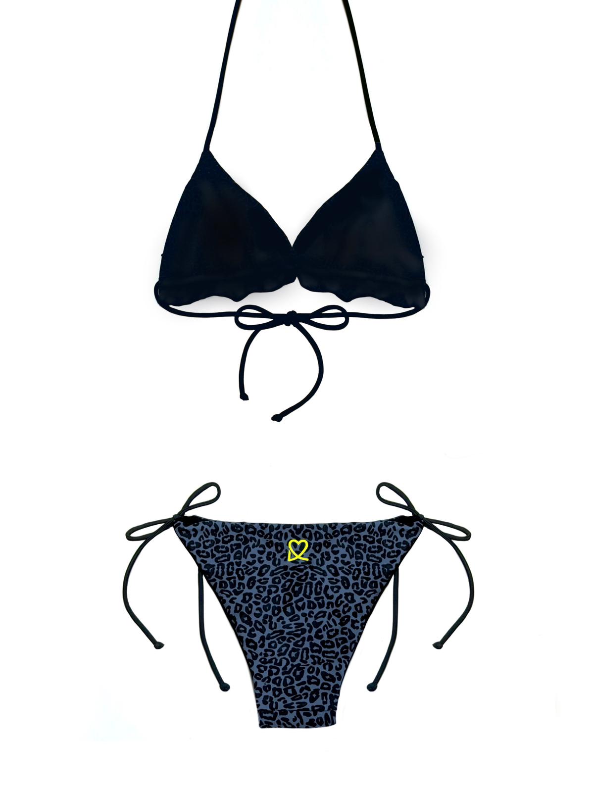 BIKINI ST. TROPEZ REVERSIBLE AZUL ANIMAL PRINT / NEGRO
