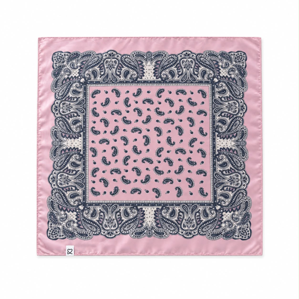 PAÑUELO PAISLEY ROSA Y GRIS