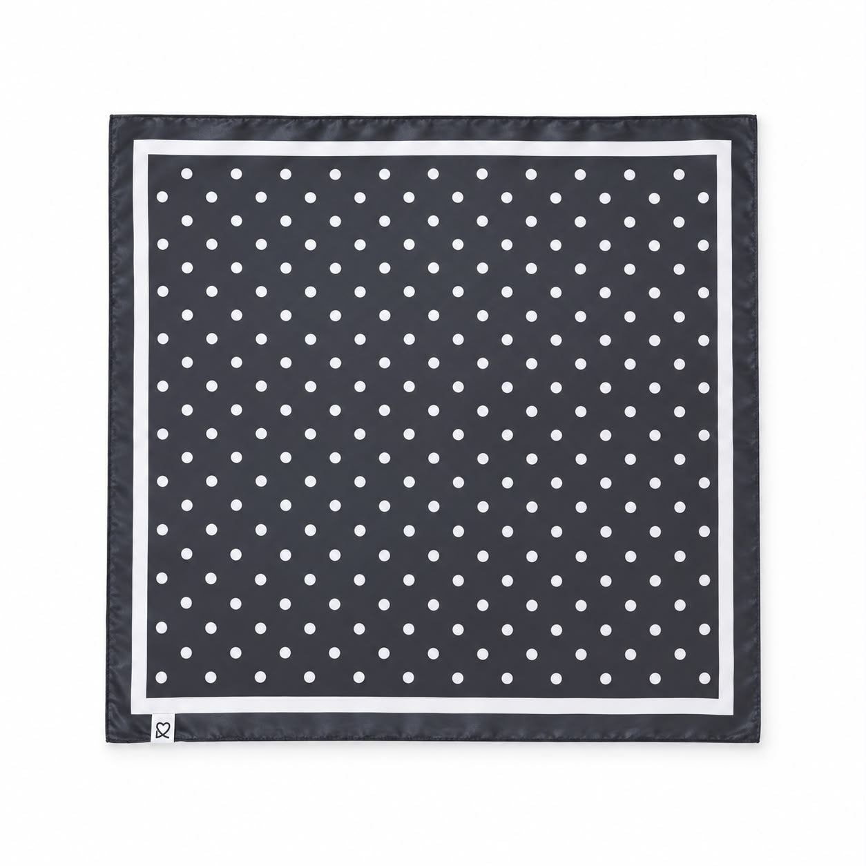 PAÑUELO NEGRO LUNAR BLANCO