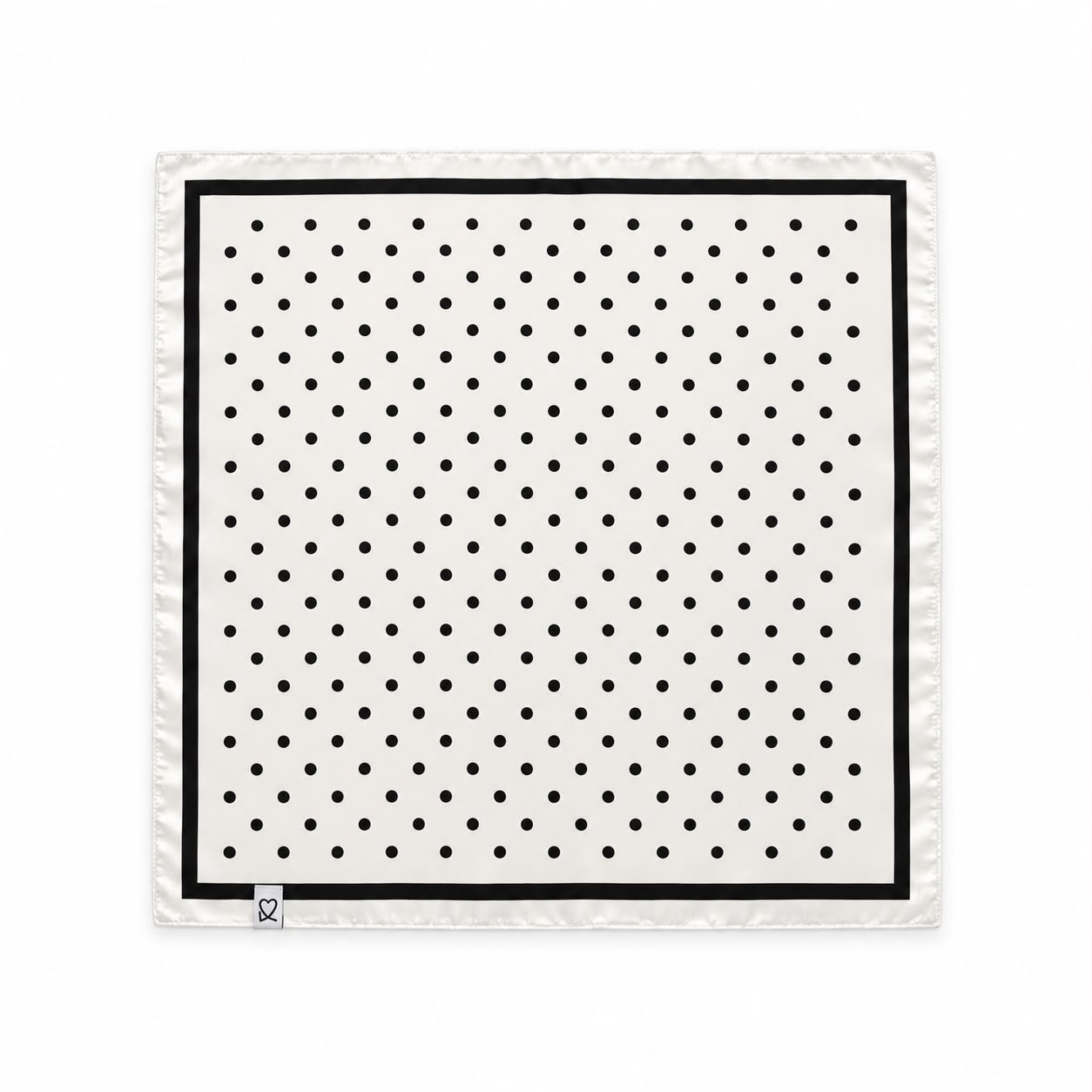 PAÑUELO BLANCO CON LUNAR NEGRO